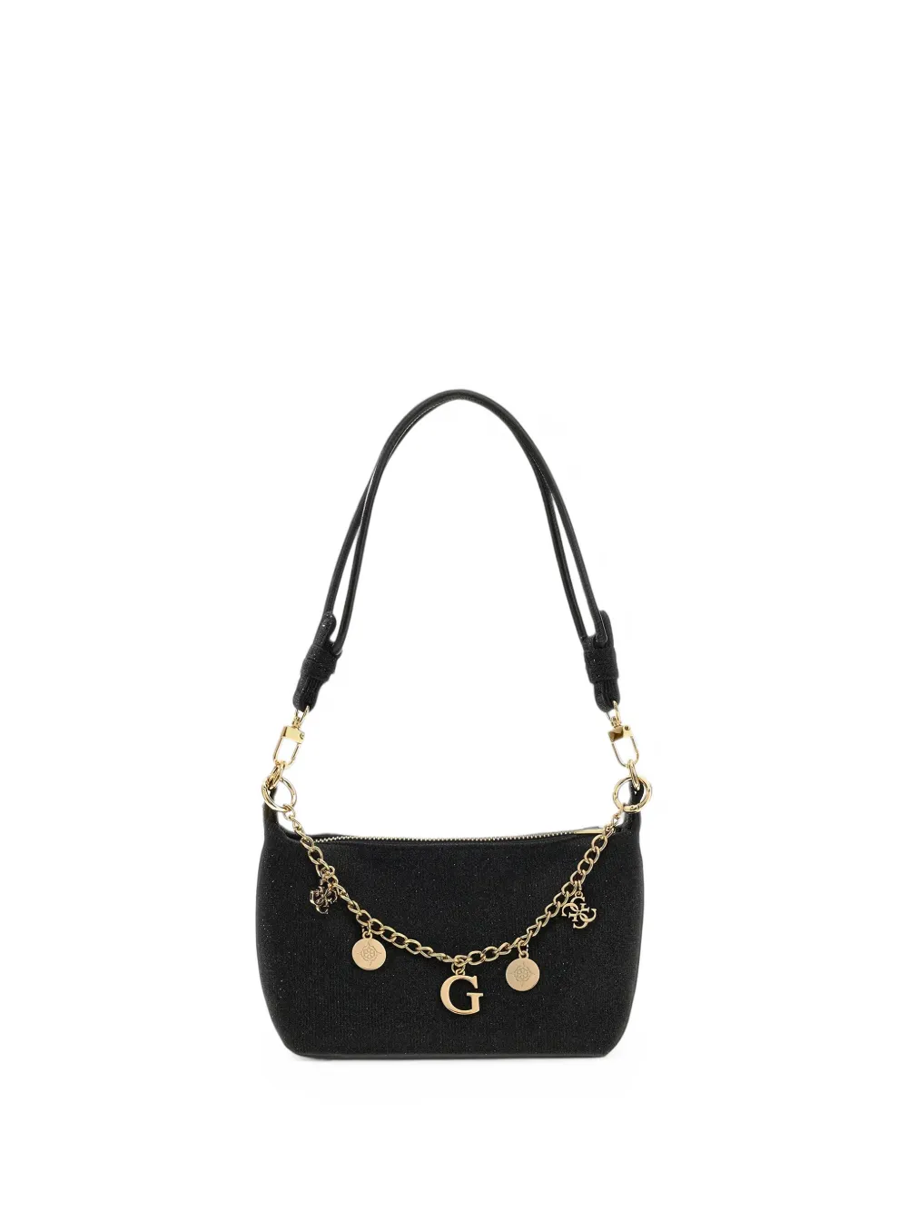 Guess kids charm-detail glitter shoulder bag Zwart