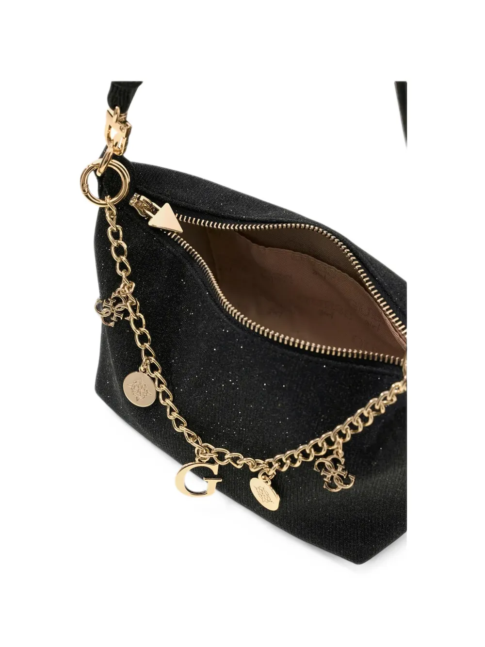 guess kids charm-detail glitter shoulder bag Zwart