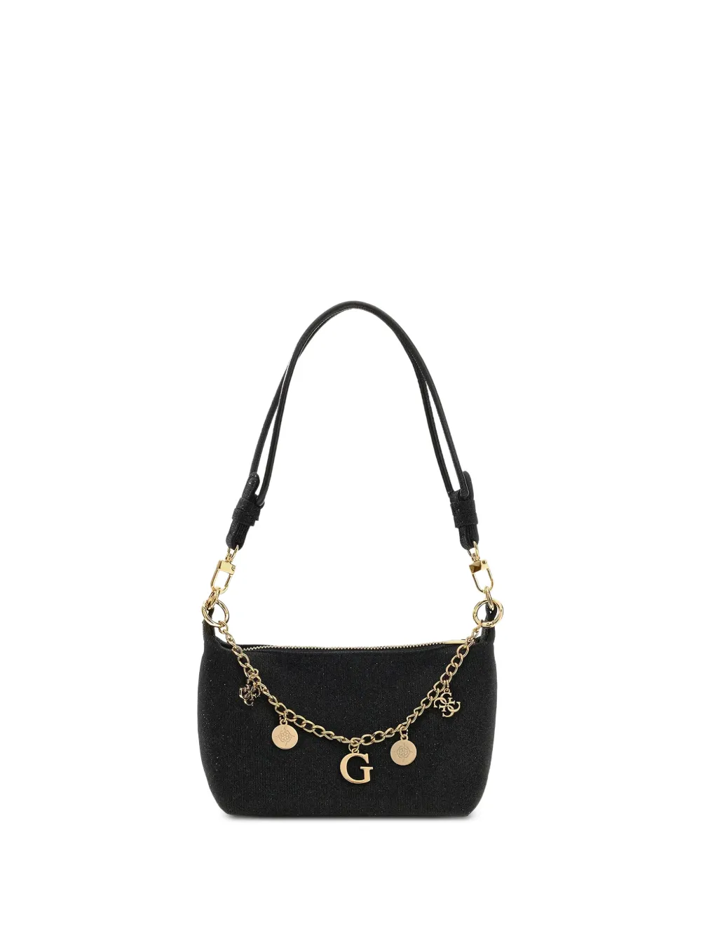 guess kids charm-detail glitter shoulder bag - Nero