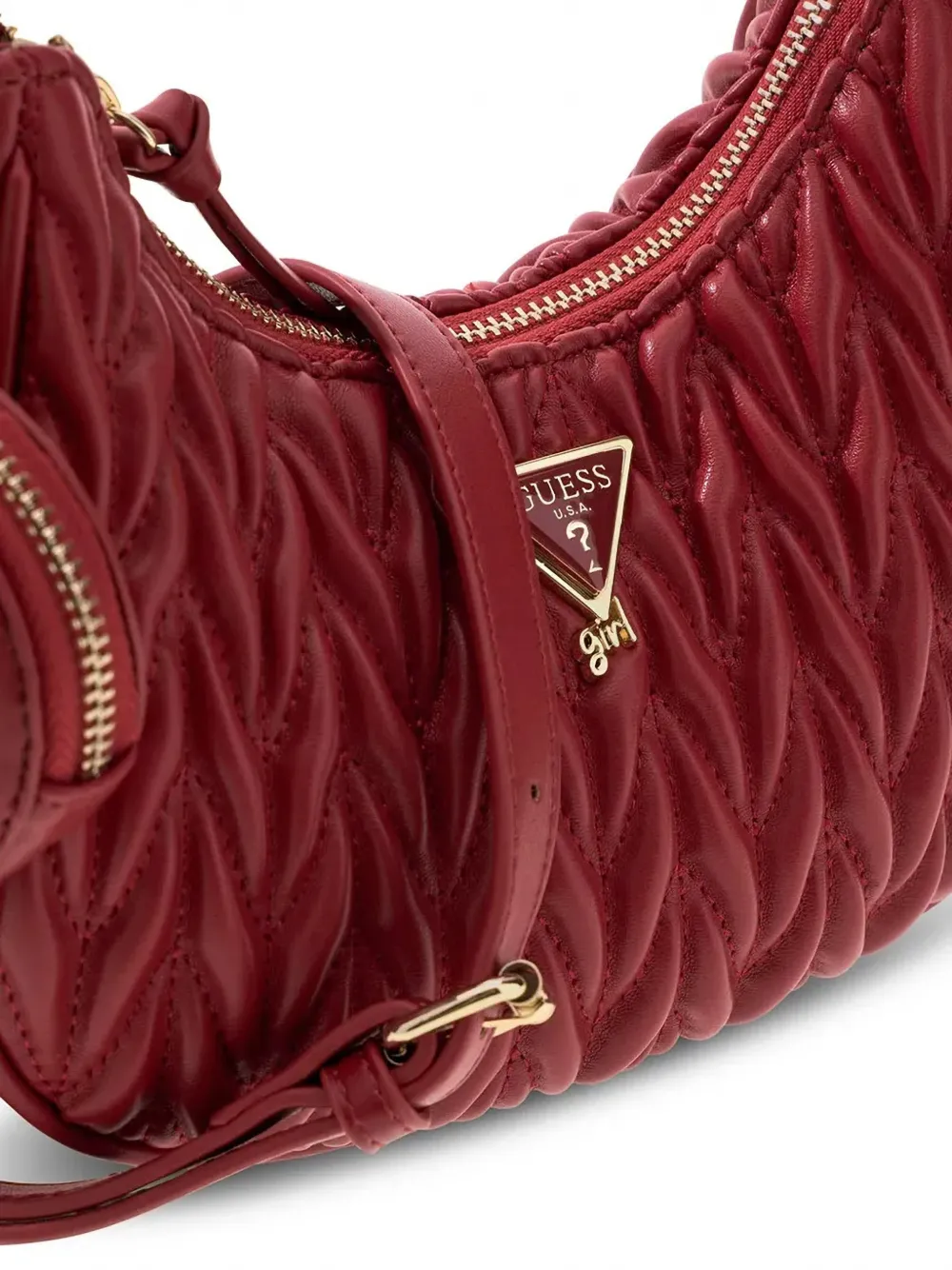 guess kids matelassé-effect shoulder bag Rood