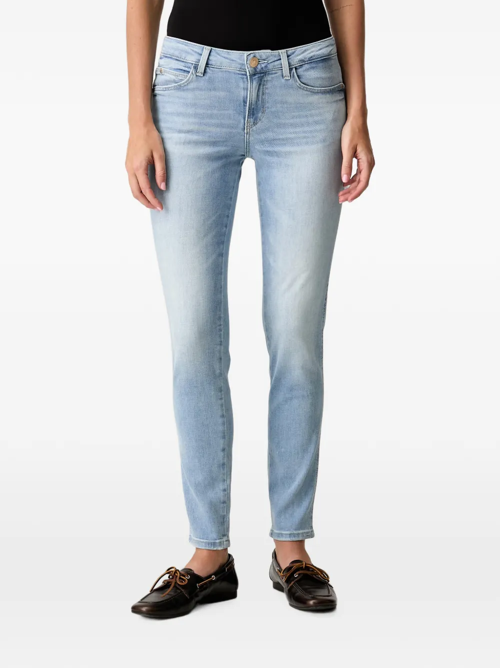 GUESS USA faded-effect skinny-cut jeans - Blu