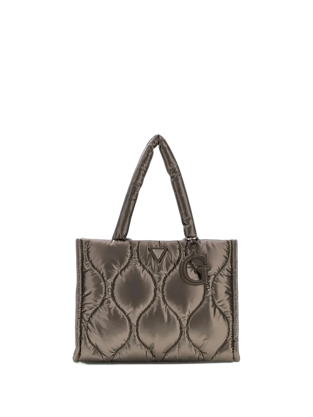 Guess kids quilted logo-charm tote bag Grijs