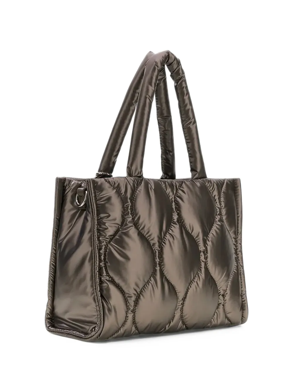 guess kids quilted logo-charm tote bag Grijs