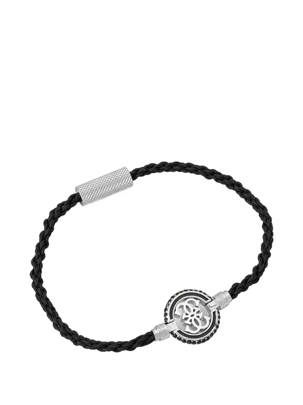 GUESS USA braided logo-plaque bracelets - Argento