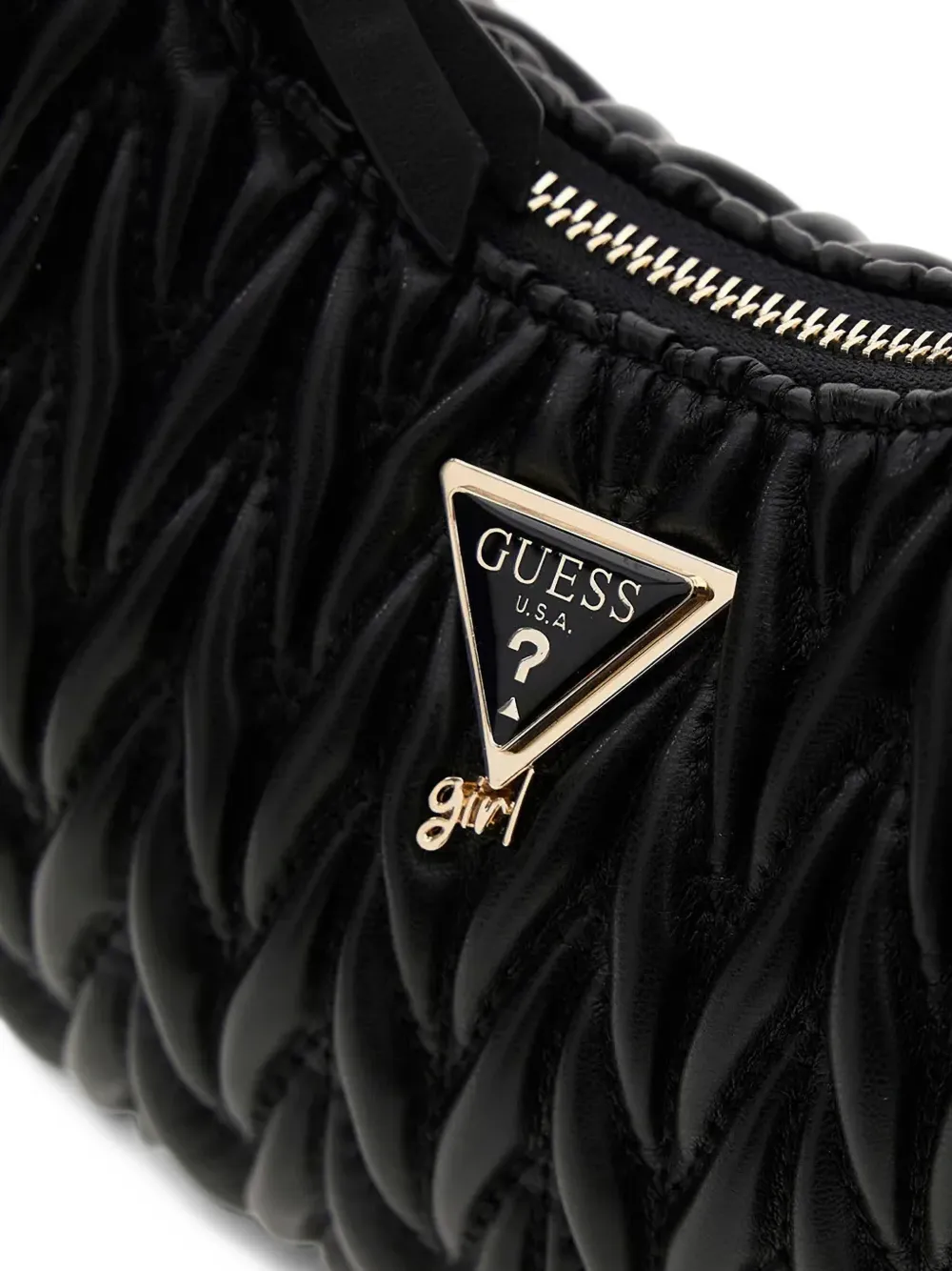 guess kids mini quilted shoulder bag Zwart