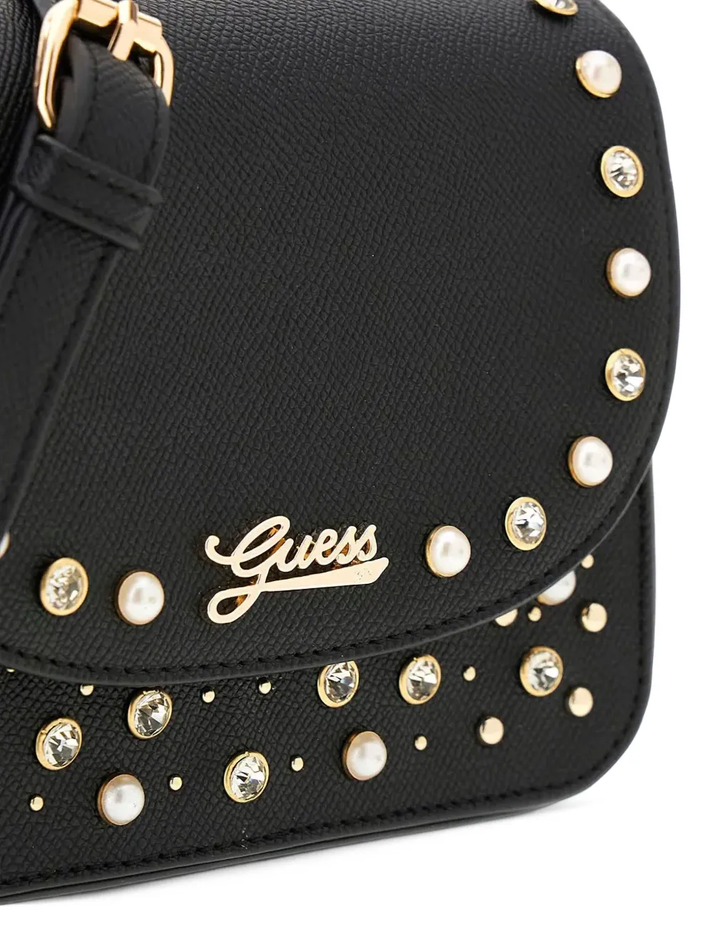 guess kids embellished logo-plaque shoulder bag Zwart