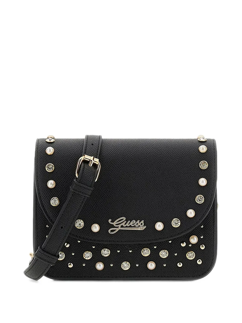 guess kids embellished logo-plaque shoulder bag Zwart