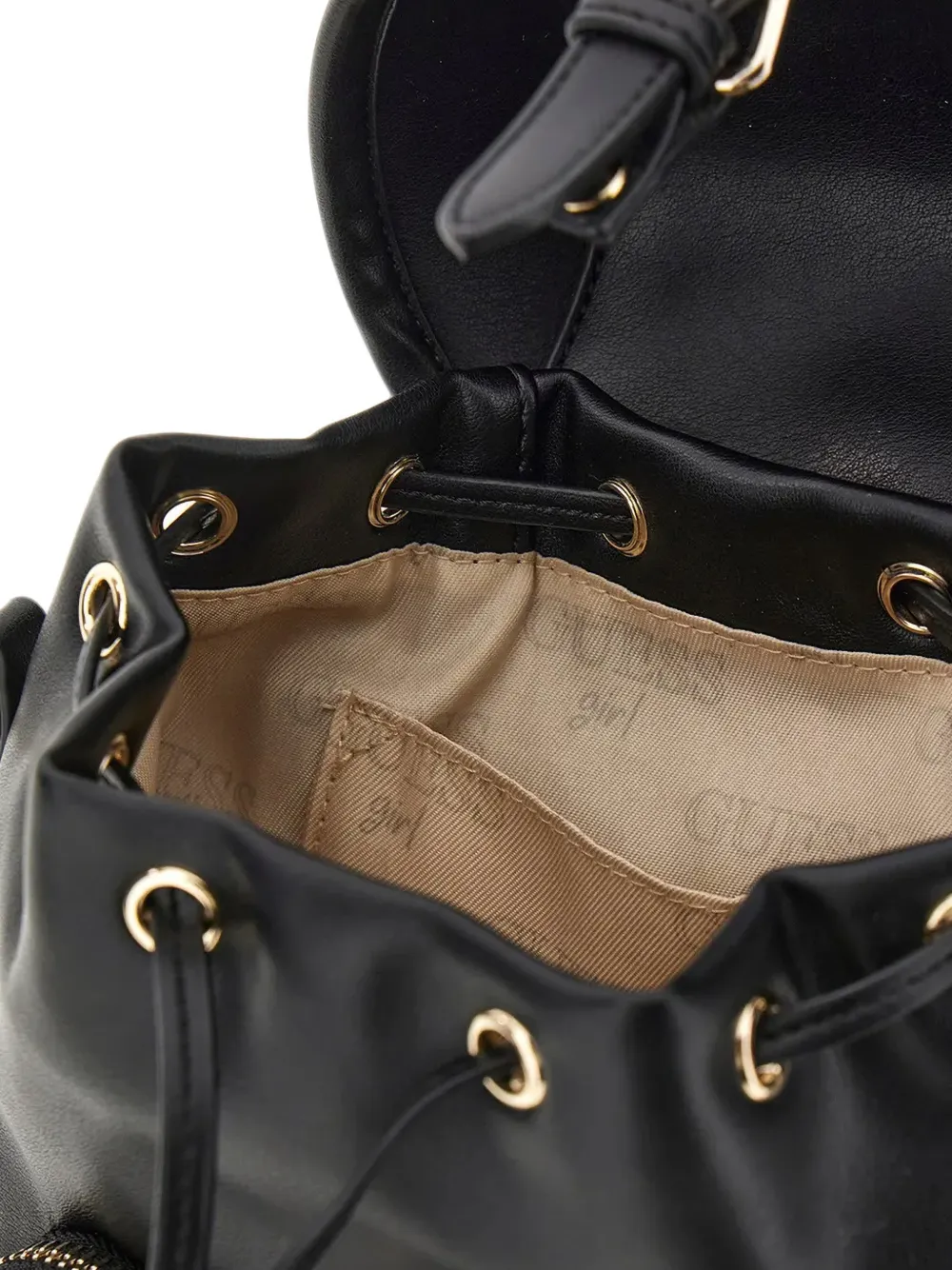 guess kids quilted buckle-fastening backpack Zwart