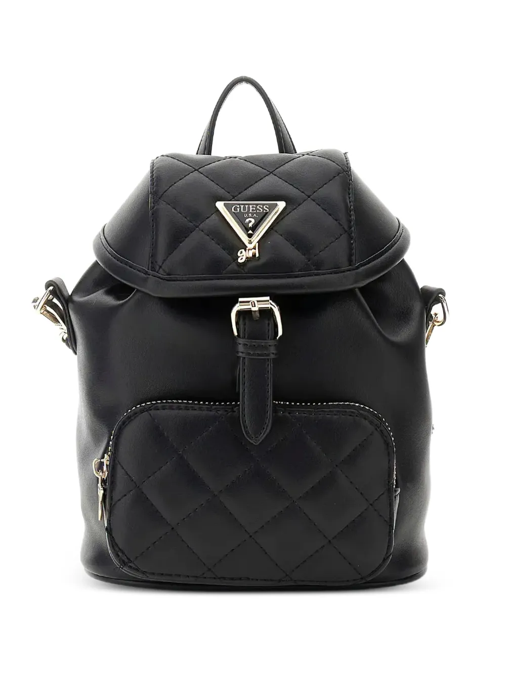 guess kids quilted buckle-fastening backpack - Nero
