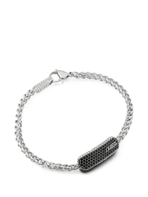 GUESS USA crystal-embellished logo-plaque bracelet