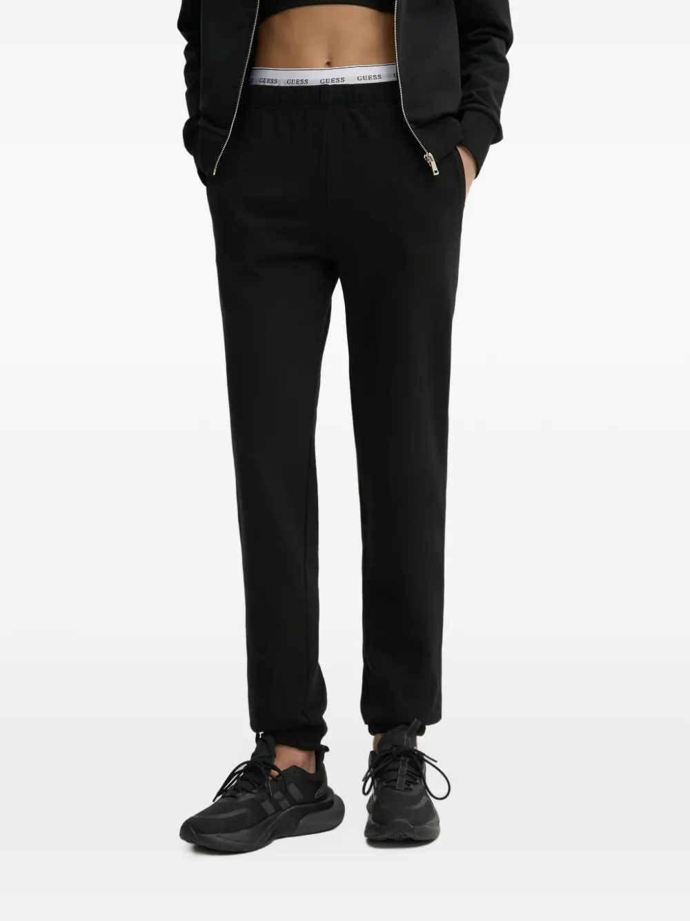 GUESS USA logo-waistband track pants - Schwarz