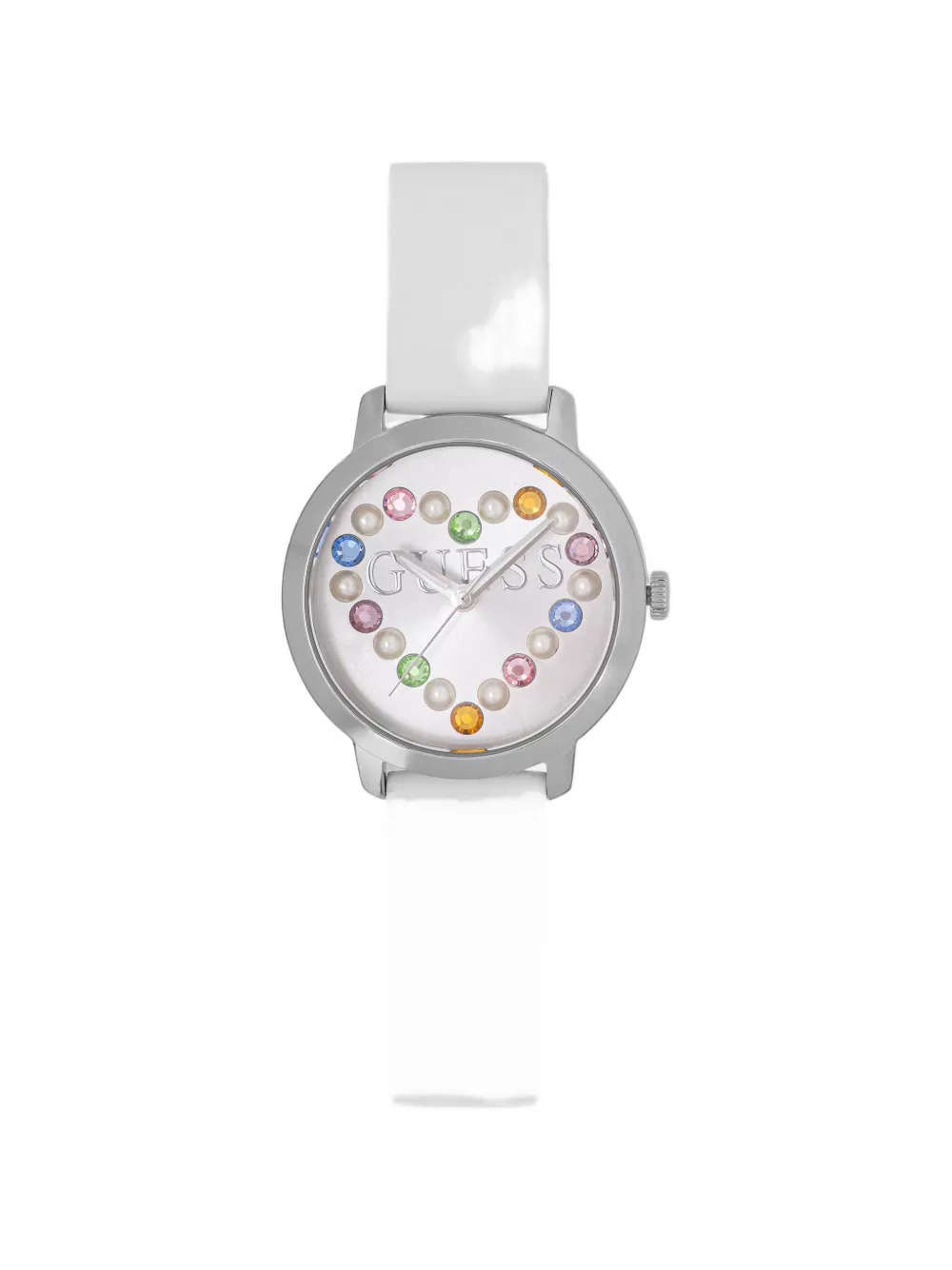 GUESS USA silicone analogue watch 36 mm - Silber