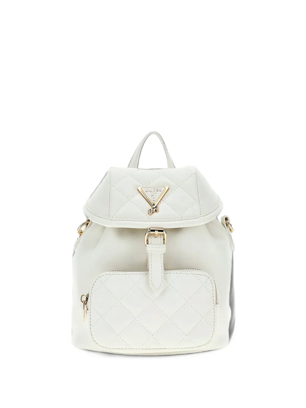 guess kids quilted buckle-fastening backpack - Bianco