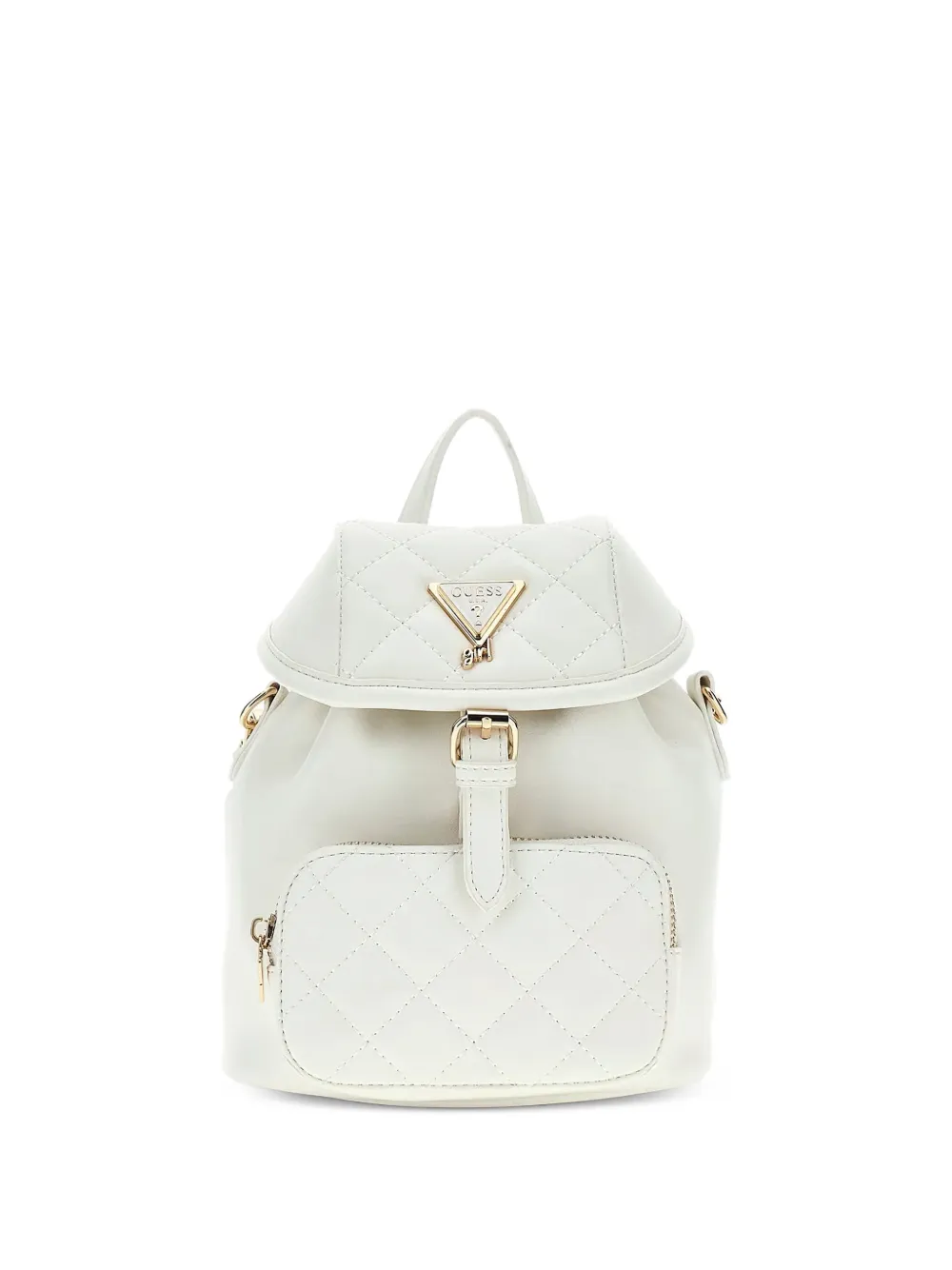 guess kids quilted buckle-fastening backpack - Bianco