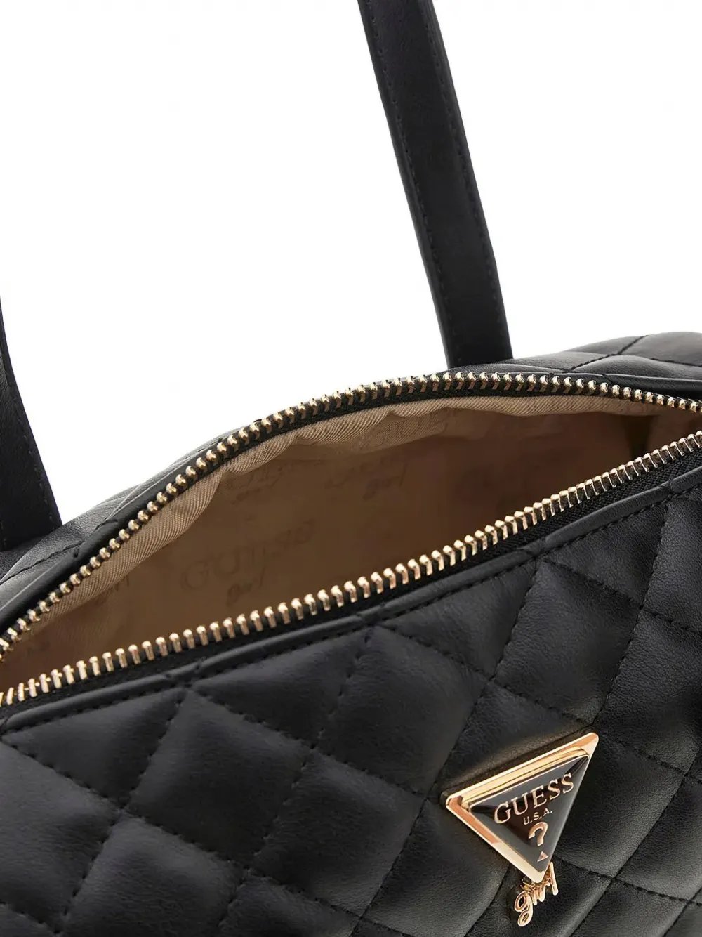 guess kids quilted logo-plaque shoulder bag Zwart