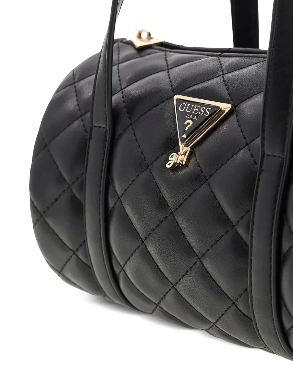 guess kids quilted logo-plaque shoulder bag Zwart