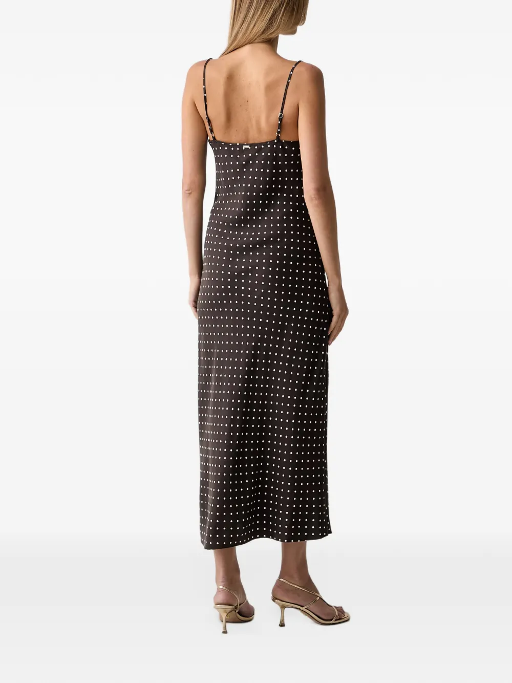 GUESS USA Satijnen midi-jurk Zwart