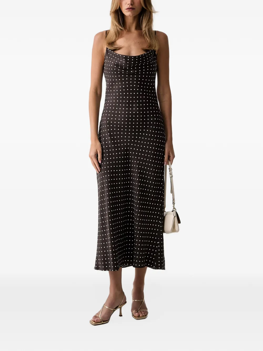 GUESS USA Satijnen midi-jurk Zwart