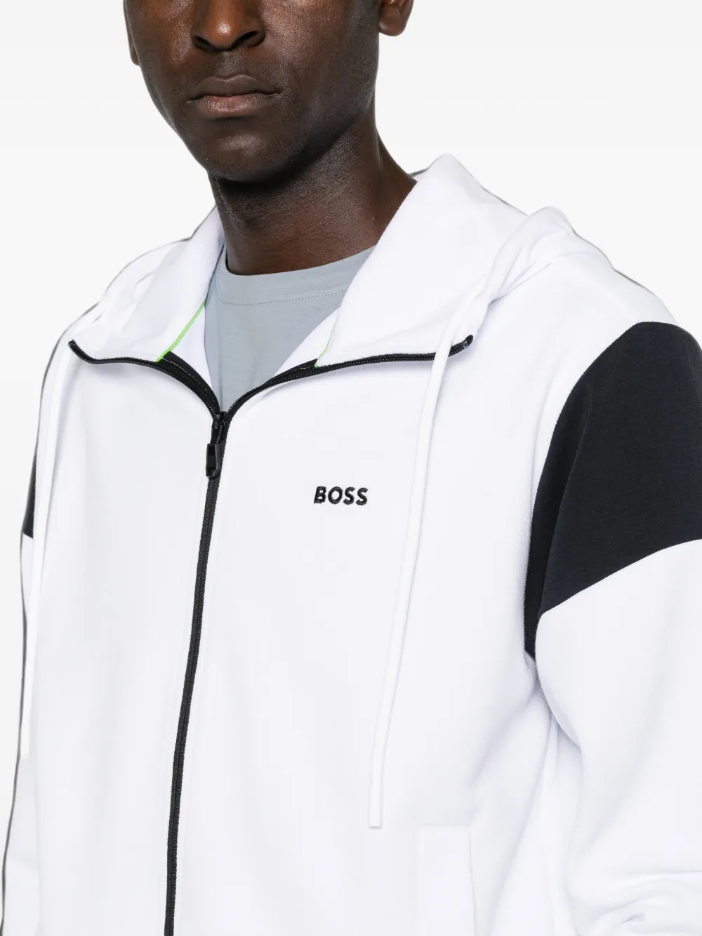 BOSS Trainingspak met colourblocking en logoprint Wit