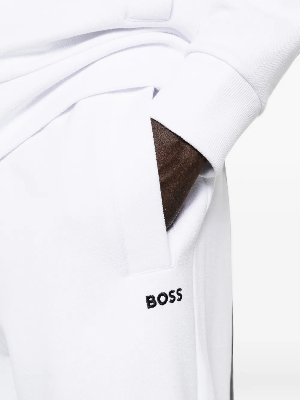 BOSS Trainingspak met colourblocking en logoprint Wit