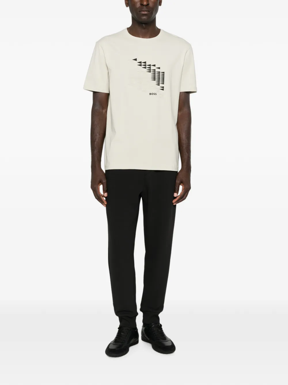 BOSS T-shirt met grafische print Beige