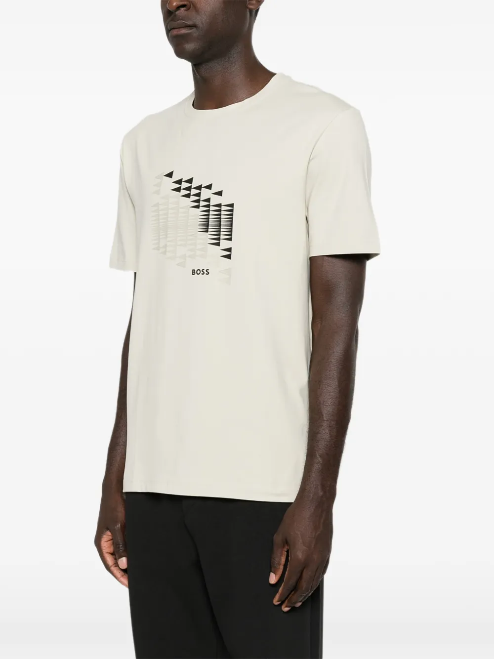 BOSS T-shirt met grafische print Beige