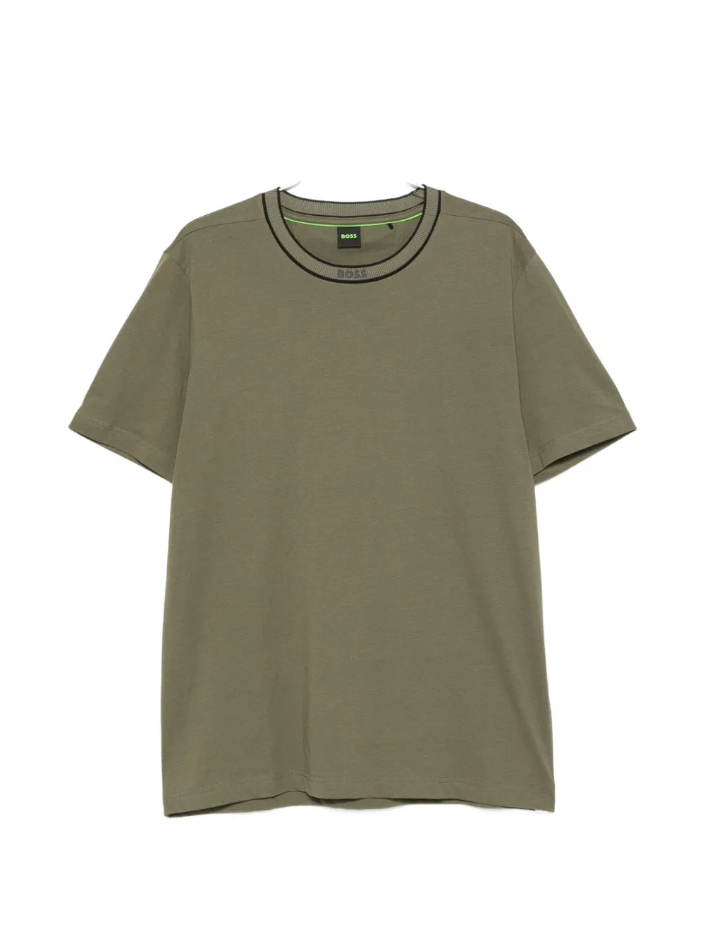 BOSS logo-print crew-neck T-shirt - Grün