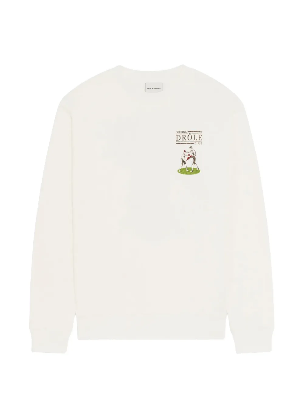 Drôle De Monsieur Droôle Boxeurs sweater met grafische print Beige
