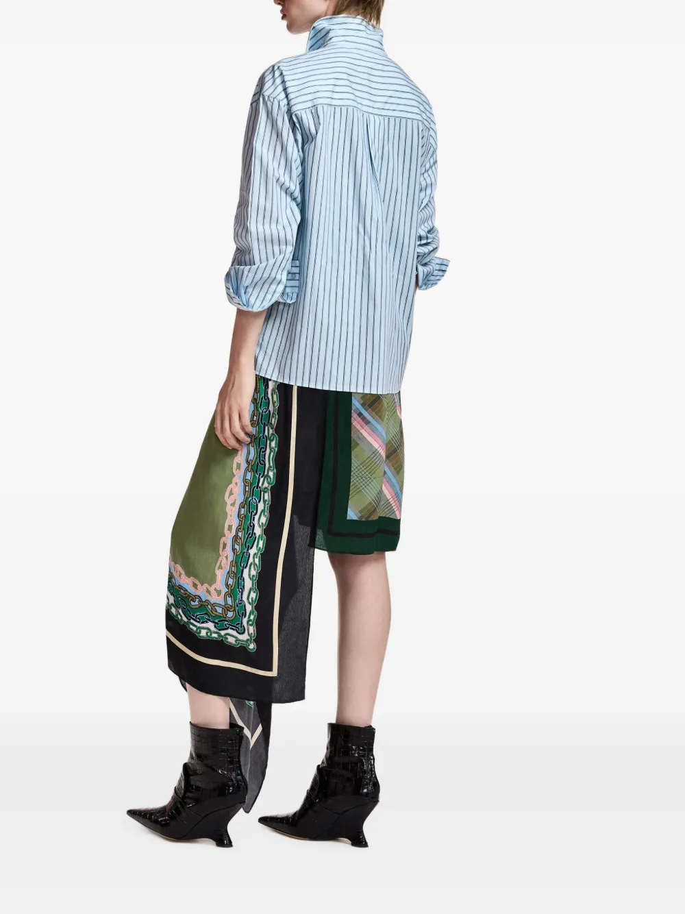 Essentiel Antwerp Krystal gestreept asymmetrisch blouse Blauw