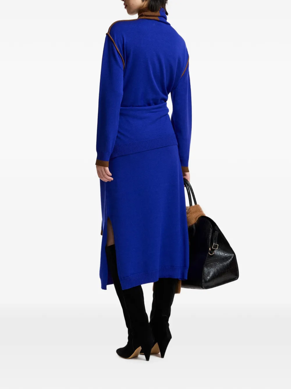 Essentiel Antwerp Kirly midi-jurk met gestrikte taille Blauw