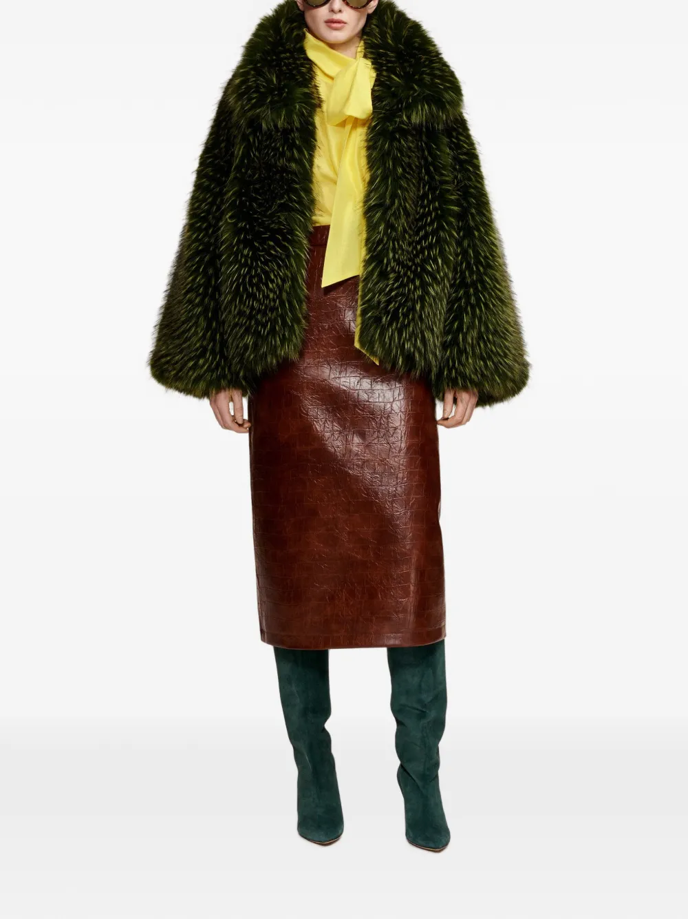 Essentiel Antwerp Kind rok met krokodillen-reliëf Bruin