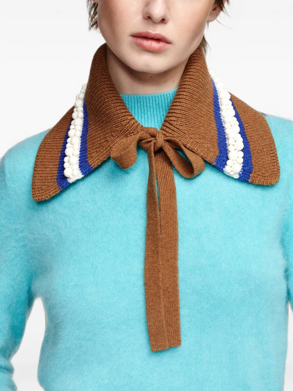 Essentiel Antwerp Karacas trui met geribbelde afwerking Blauw