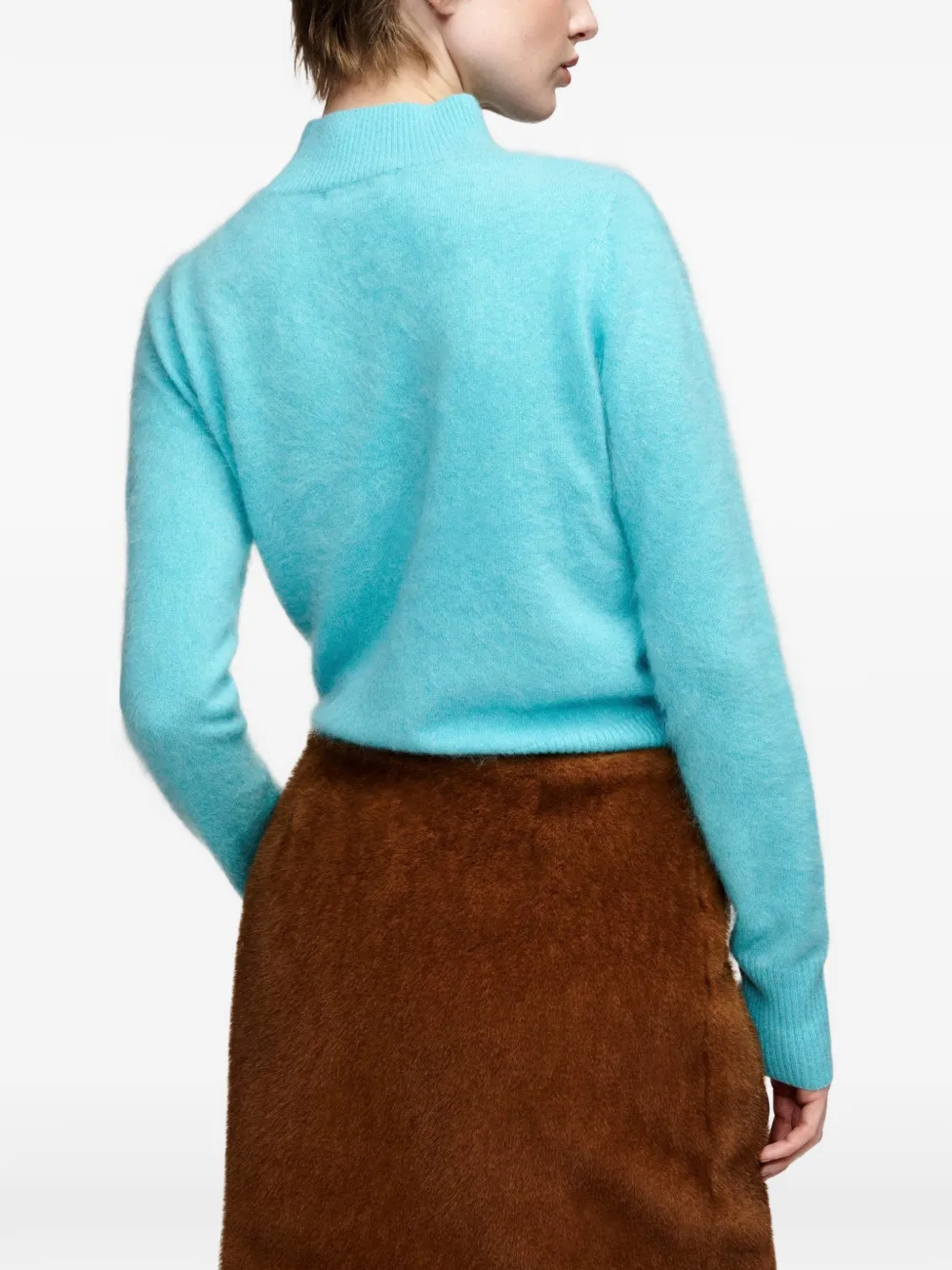 Essentiel Antwerp Karacas trui met geribbelde afwerking Blauw
