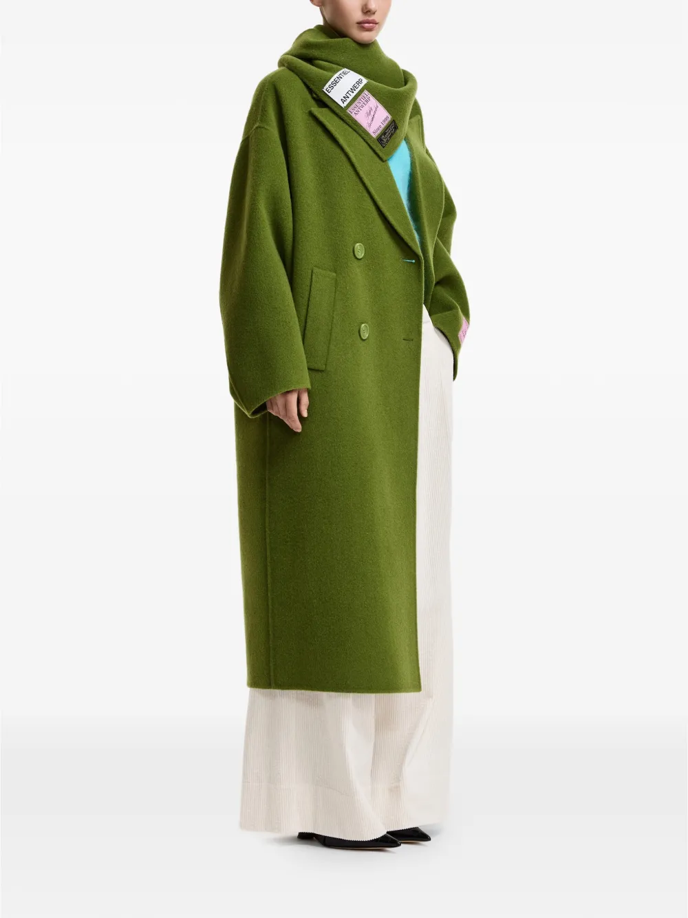 Essentiel Antwerp Kelp oversized jas met dubbele rij knopen Groen