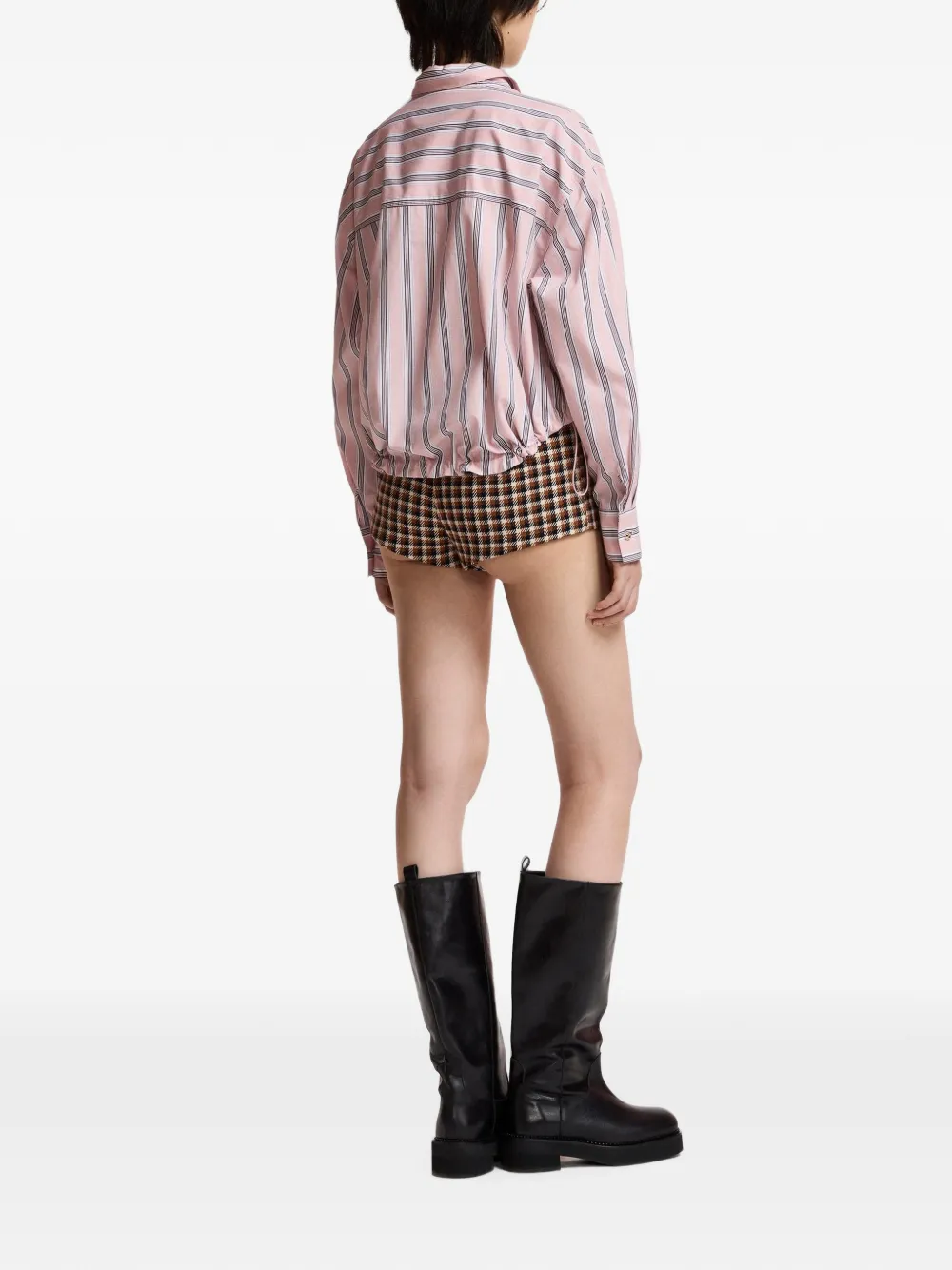 Essentiel Antwerp Kabu gestreept blouse met trekkoord Roze