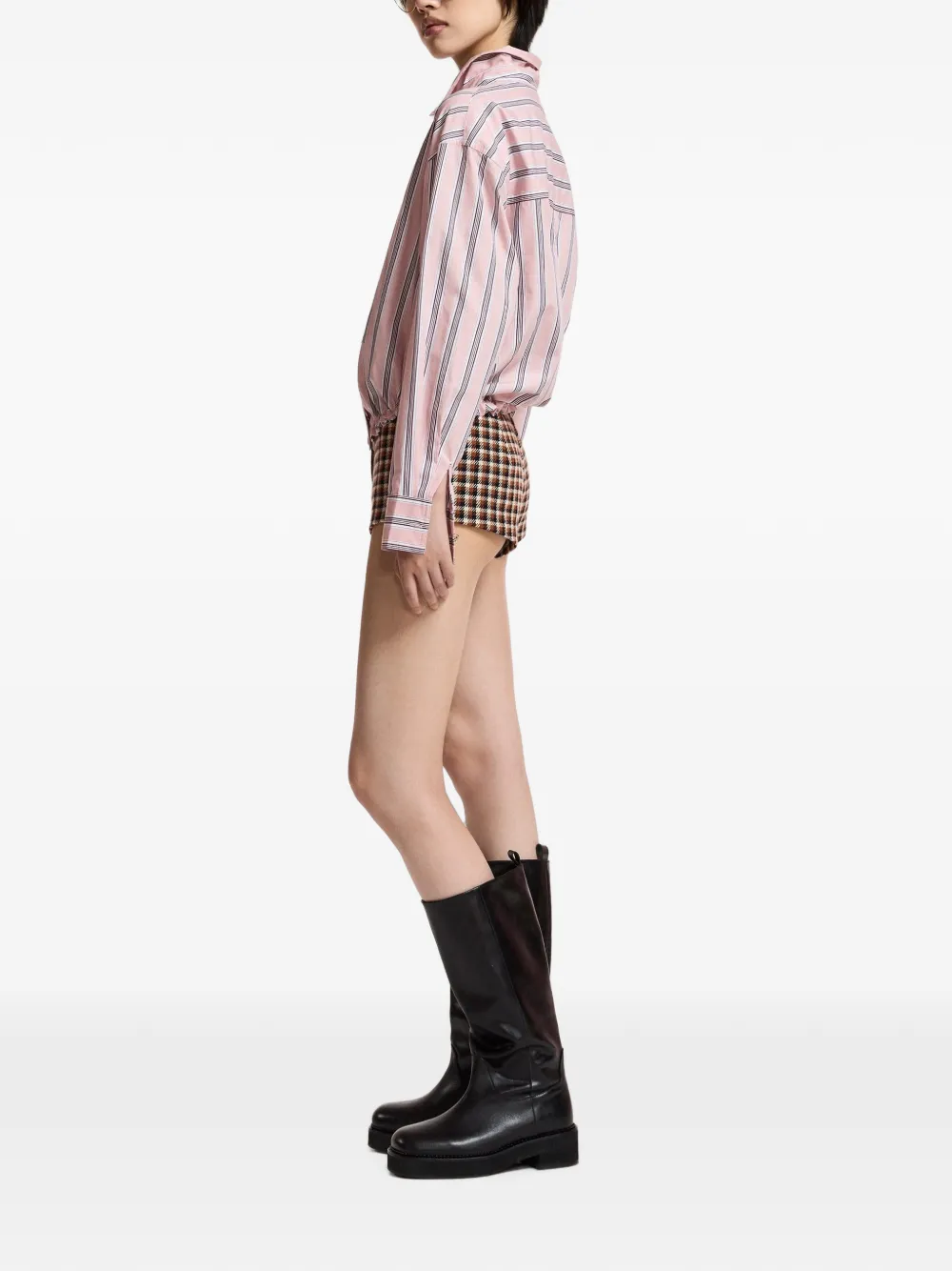Essentiel Antwerp Kabu gestreept blouse met trekkoord Roze