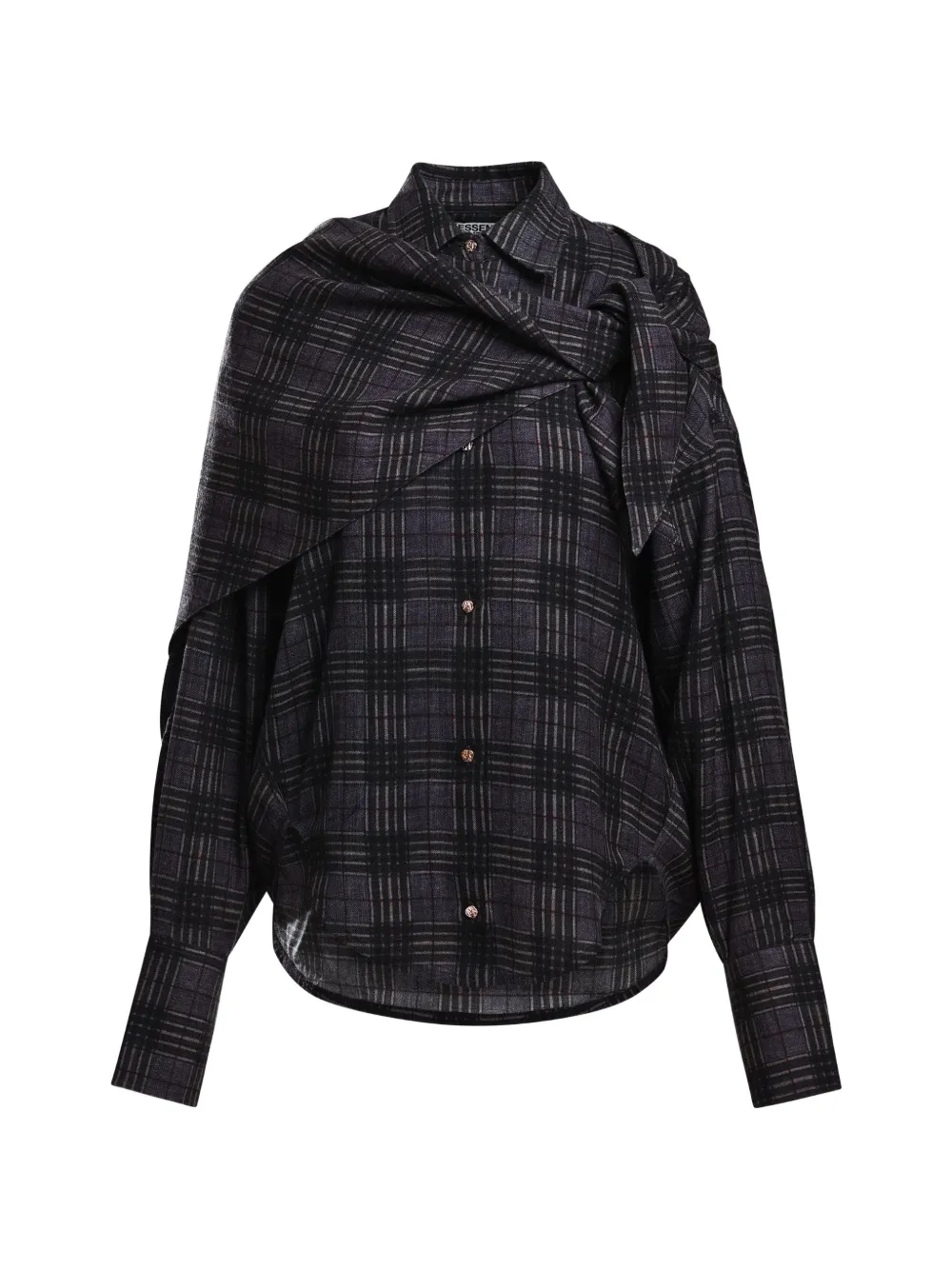 Essentiel Antwerp Camicia Kiss a quadri - Grigio