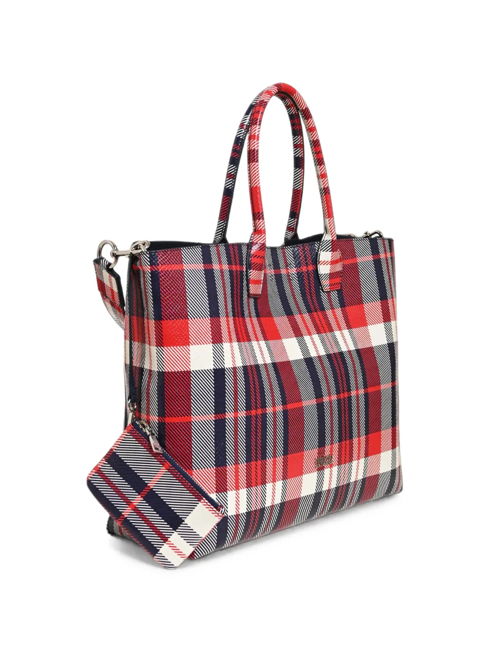 Essentiel Antwerp Konstantin geruite shopper Rood