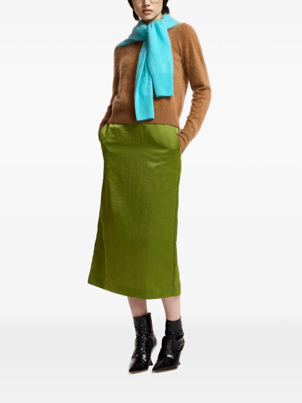 Essentiel Antwerp Karacas trui met geribbelde afwerking Bruin