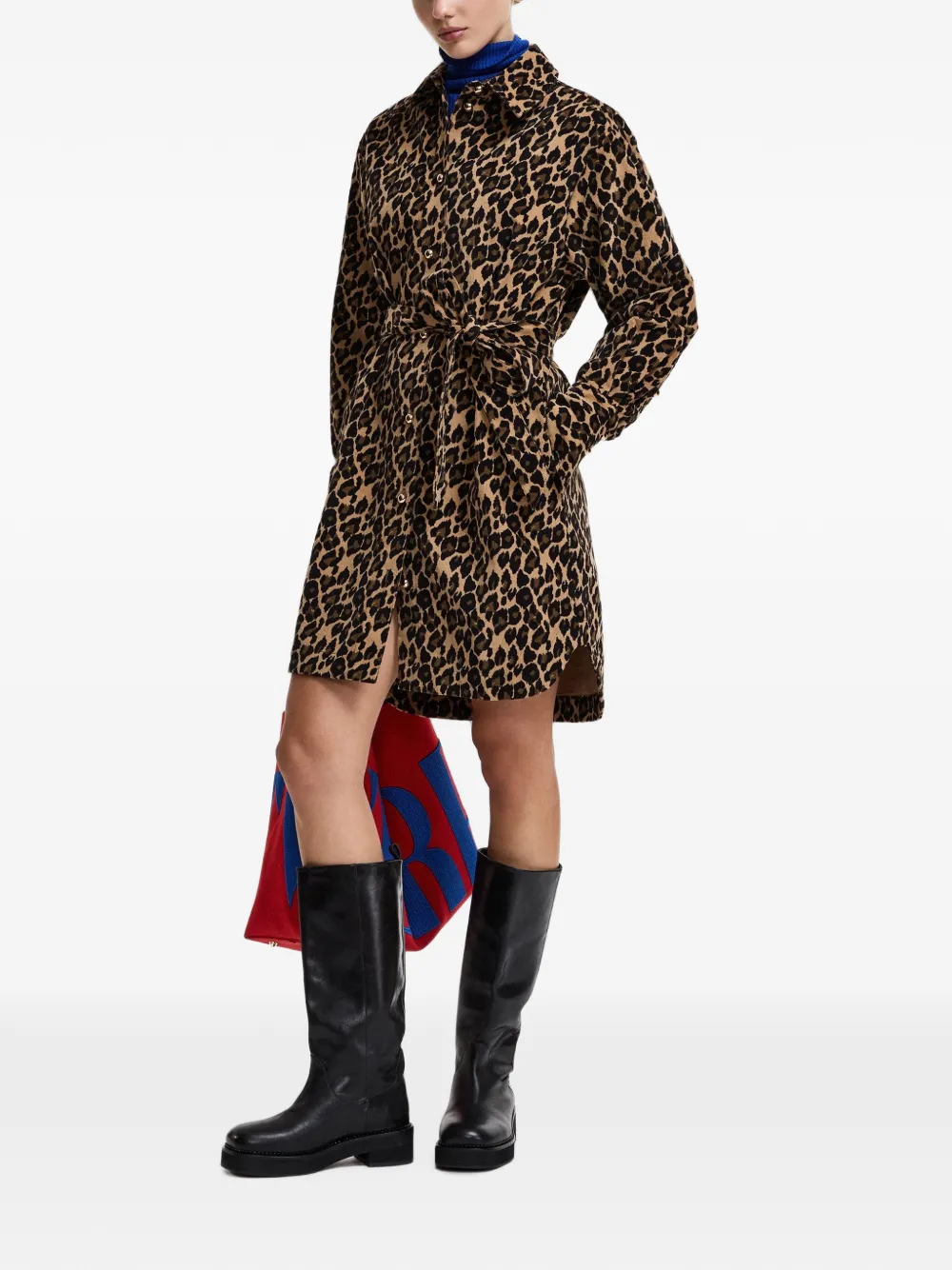 Essentiel Antwerp Kustody mini-jurk met luipaardprint Bruin