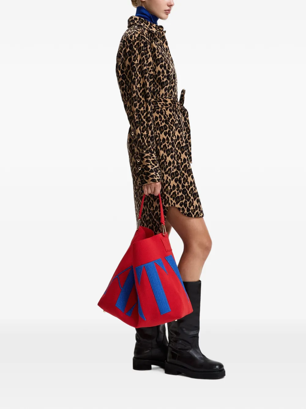 Essentiel Antwerp Kustody mini-jurk met luipaardprint Bruin