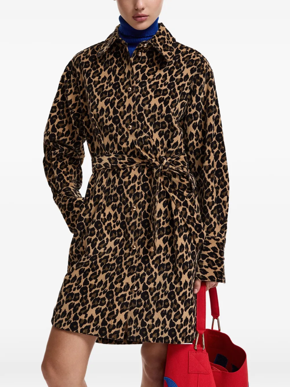 Essentiel Antwerp Kustody mini-jurk met luipaardprint Bruin