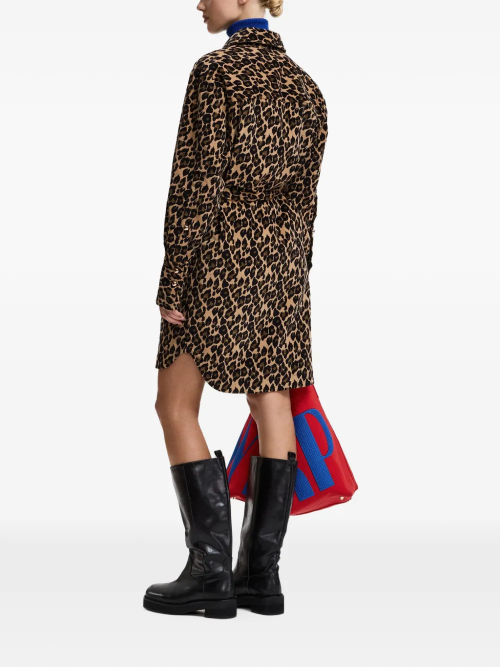 Essentiel Antwerp Kustody mini-jurk met luipaardprint Bruin