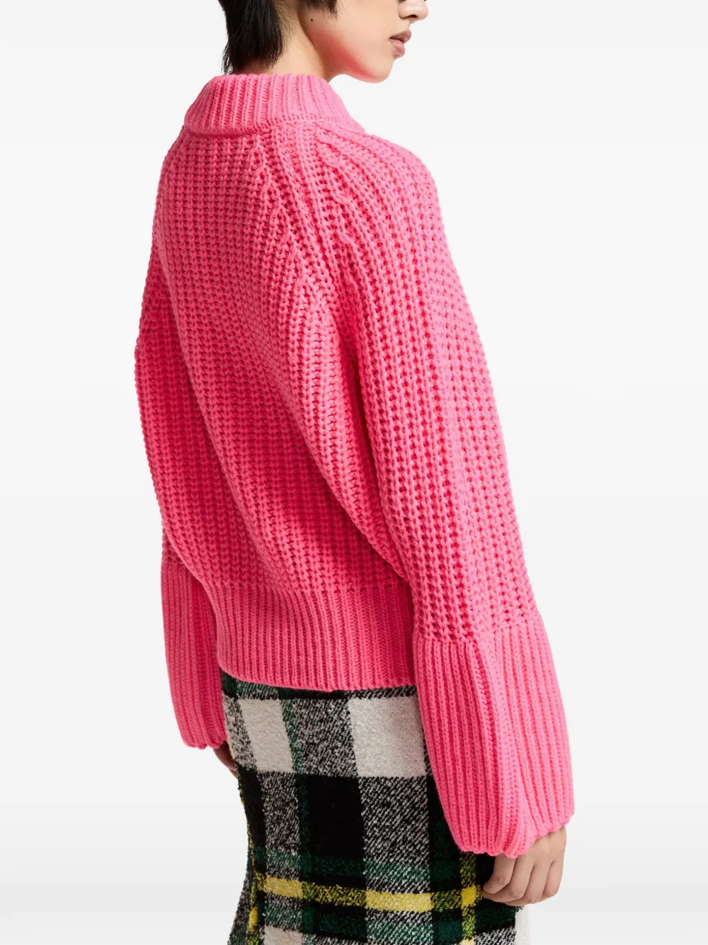 Essentiel Antwerp Kristian chunky gebreide coltrui Roze