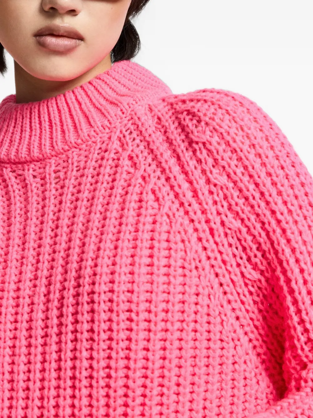 Essentiel Antwerp Kristian chunky gebreide coltrui Roze