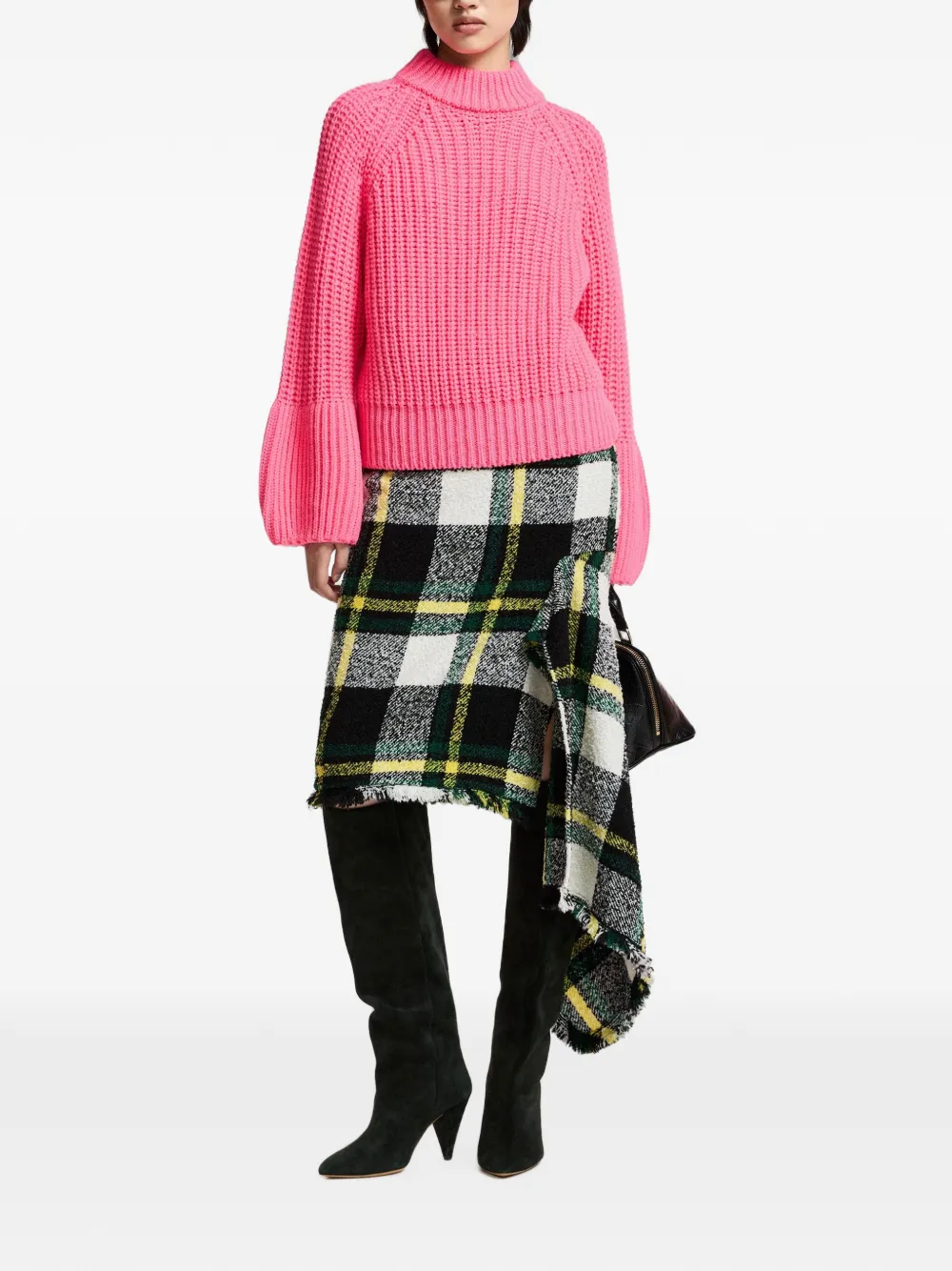 Essentiel Antwerp Kristian chunky gebreide coltrui Roze