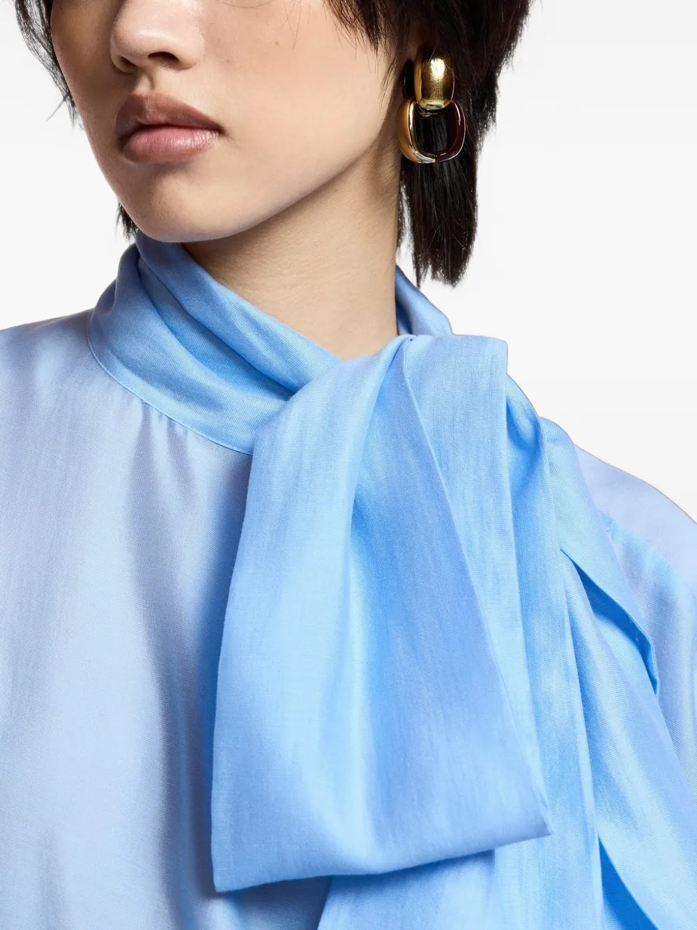 Essentiel Antwerp Karismatic blouse met strik Blauw