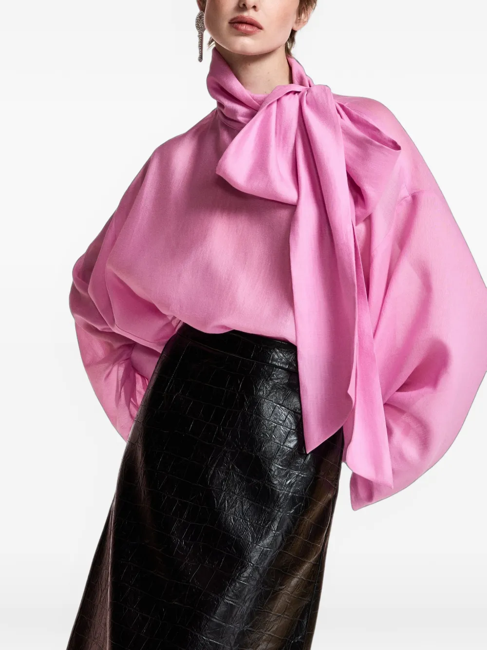 Essentiel Antwerp Karismatic blouse met strik Roze