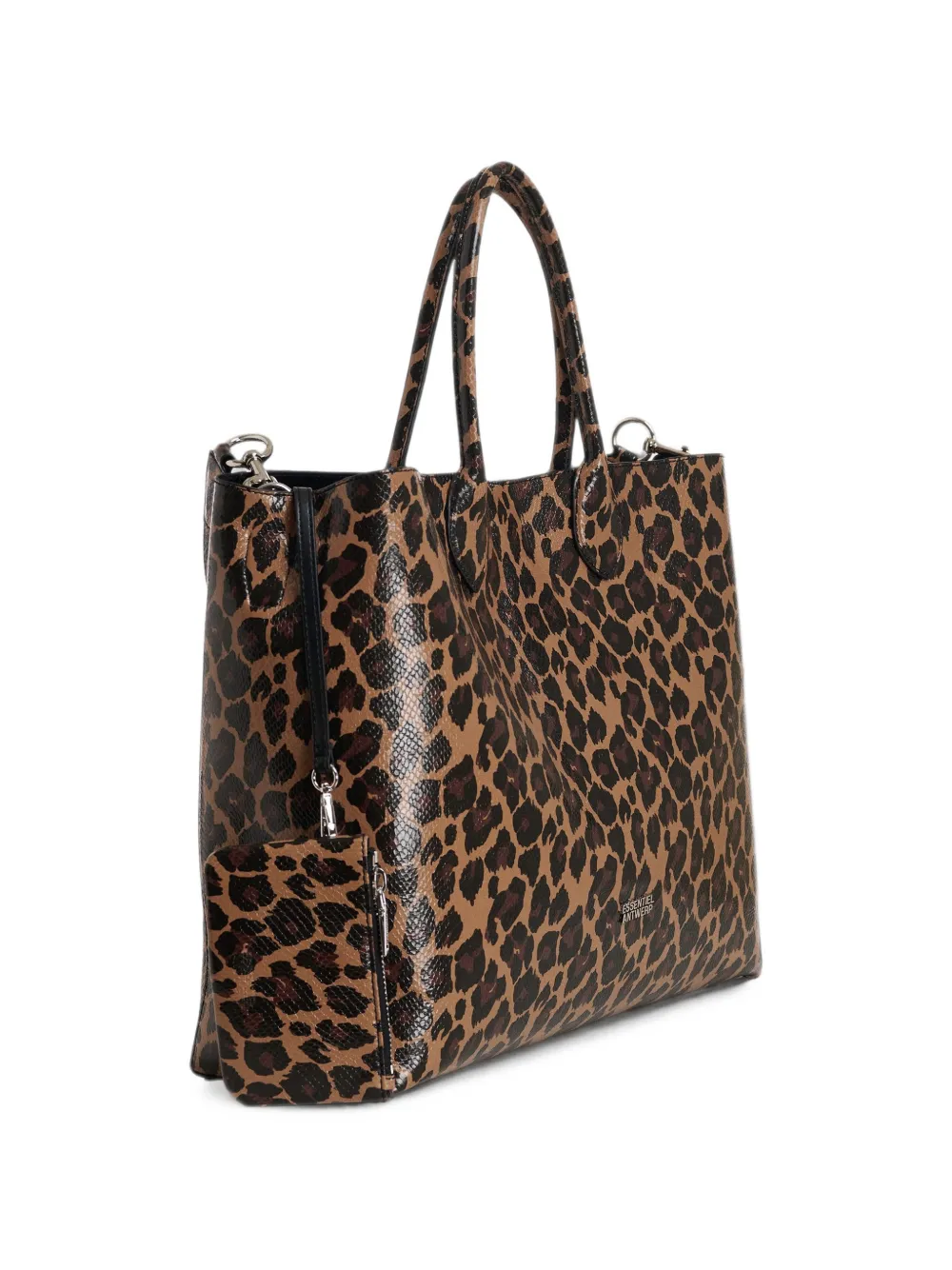 Essentiel Antwerp Konstantin schoudertas met luipaardprint Bruin