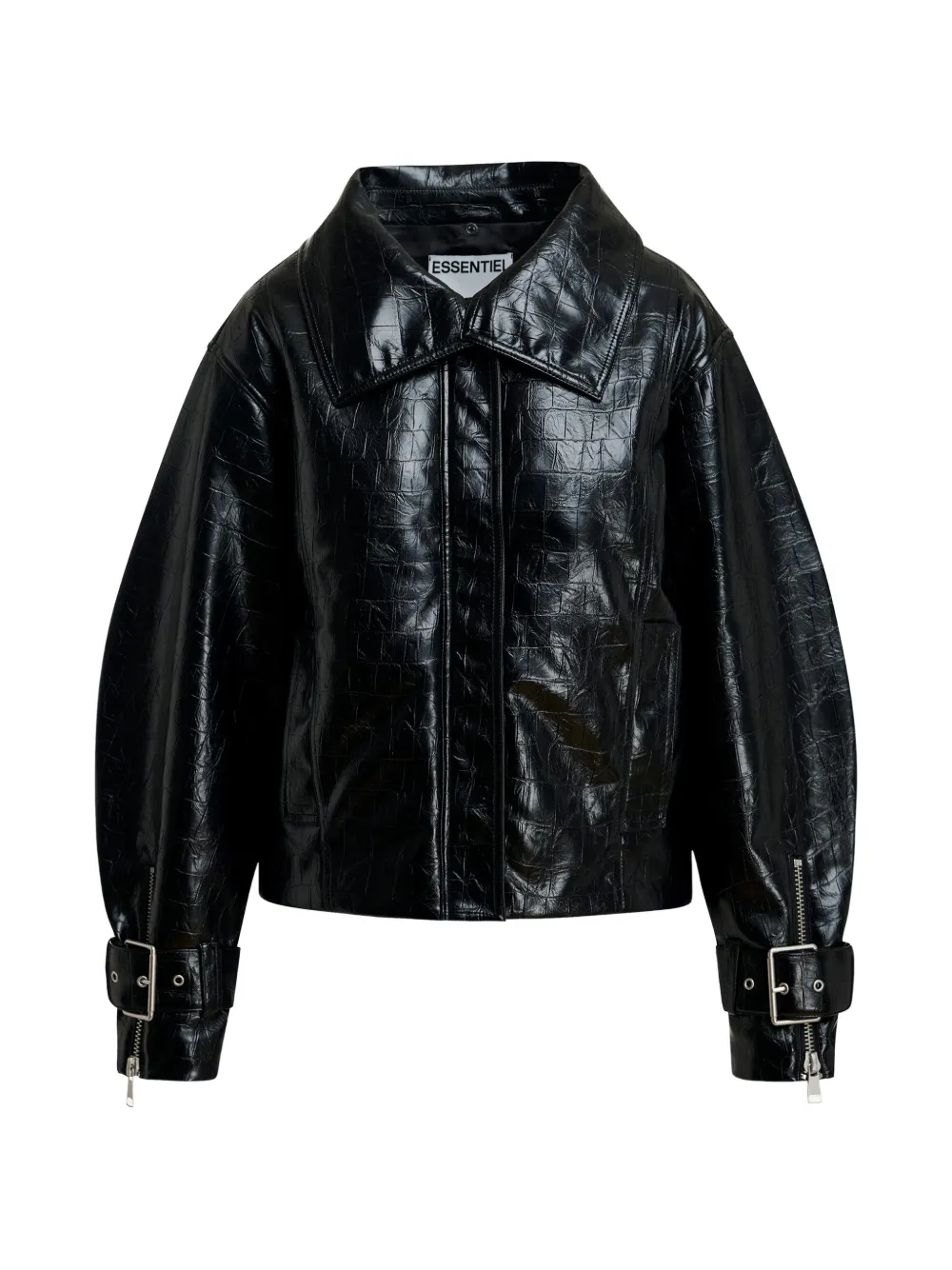 Essentiel Antwerp Giacca Kabuki con effetto coccodrillo - Nero